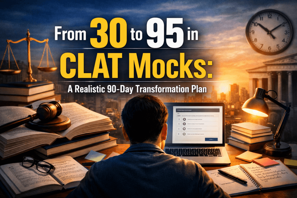 From 30 to 95 in CLAT Mocks: A Realistic 90-Day Transformation Plan