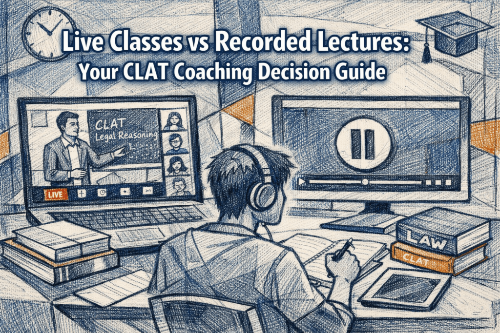 How do I choose between live classes vs recorded lectures for CLAT online coaching?
