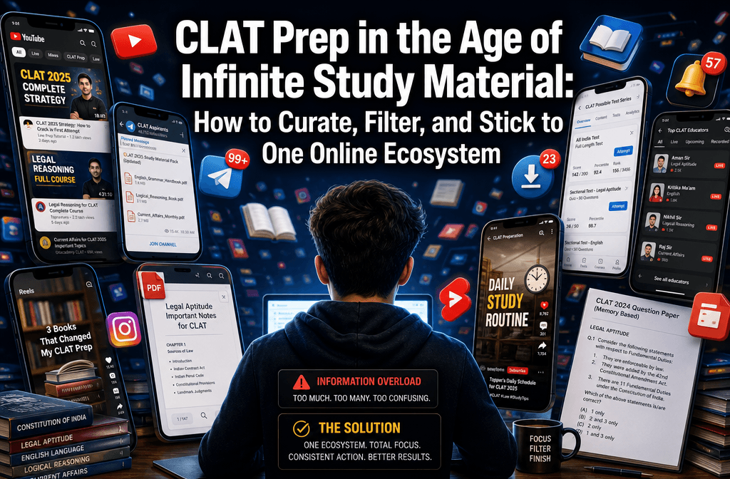 CLAT Prep in the Age of Infinite Study Material: How to Curate, Filter, and Stick to One Online Ecosystem